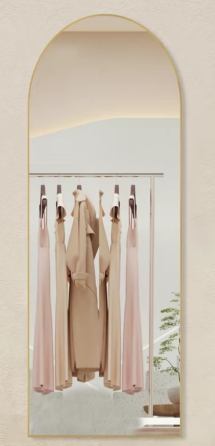 Full Length Arch Mirror Gold Frame