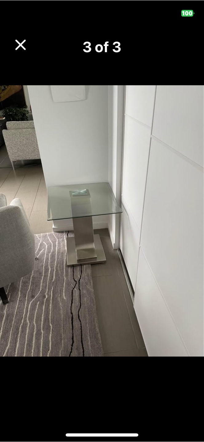 Modern Glass and Metal Side Table - photo 3