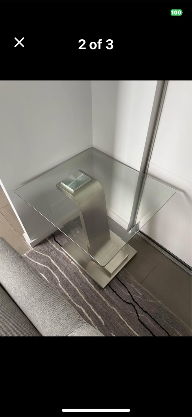 Modern Glass and Metal Side Table - photo 2