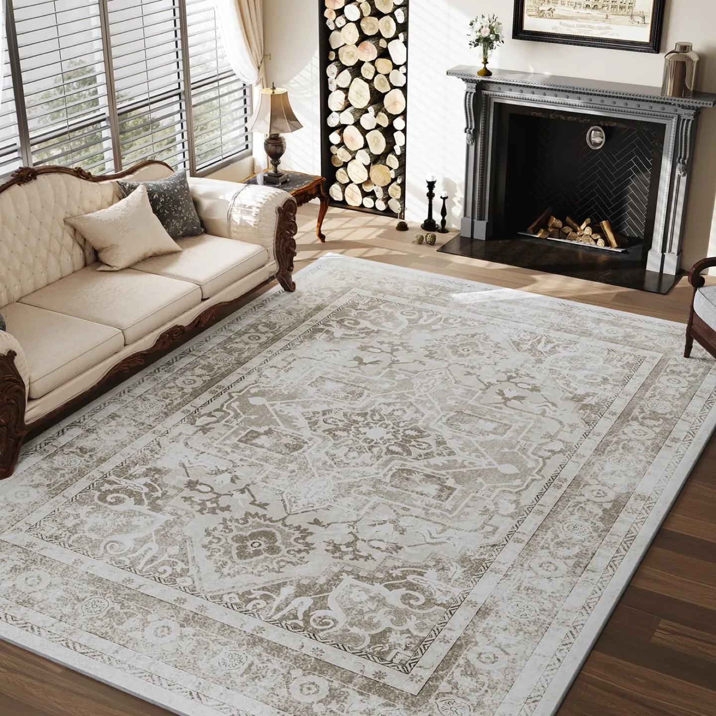 Vintage Area Rug 5x7 ft Carpet-Rug thumbnail