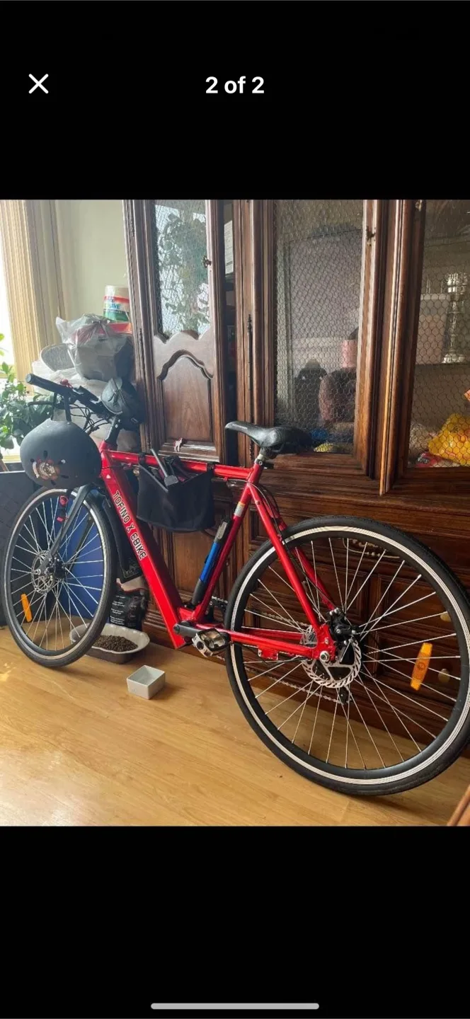 Red Electric City Bike image indicator(2)