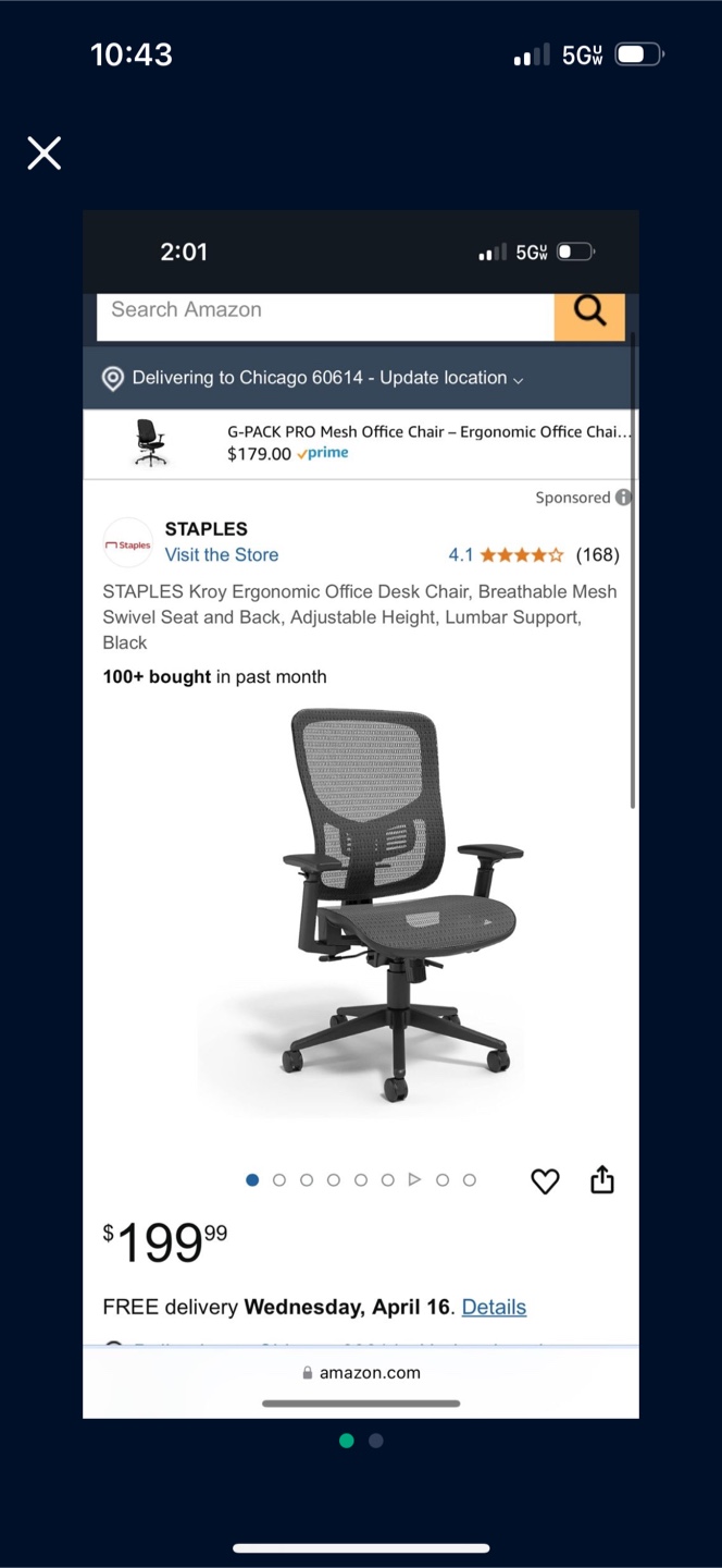 Staples kroy chair used but still like new asking $25