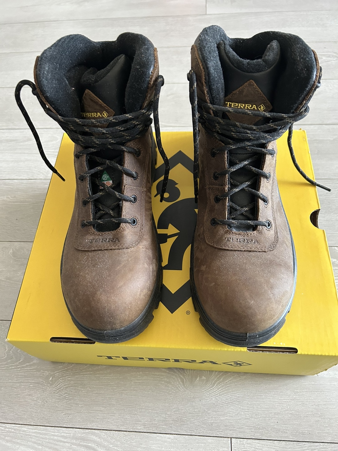 Terra Quinton Brown Leather Work Boots - Size 10 Men - photo 3