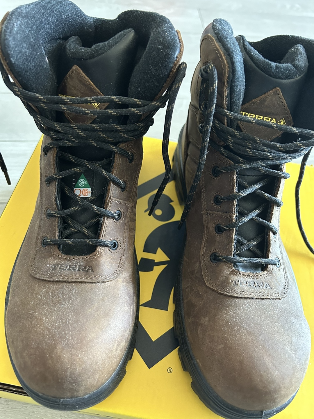 Terra Quinton Brown Leather Work Boots - Size 10 Men