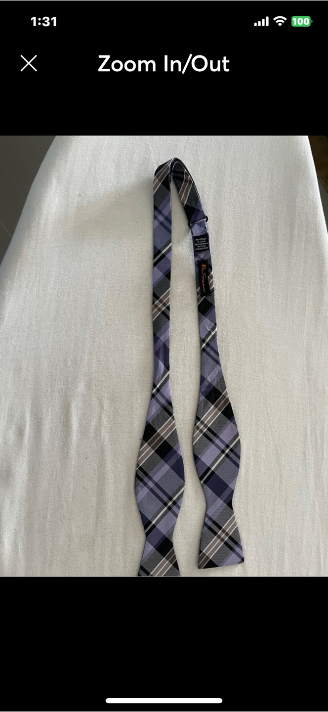Men's Purple Plaid Bow Tie
