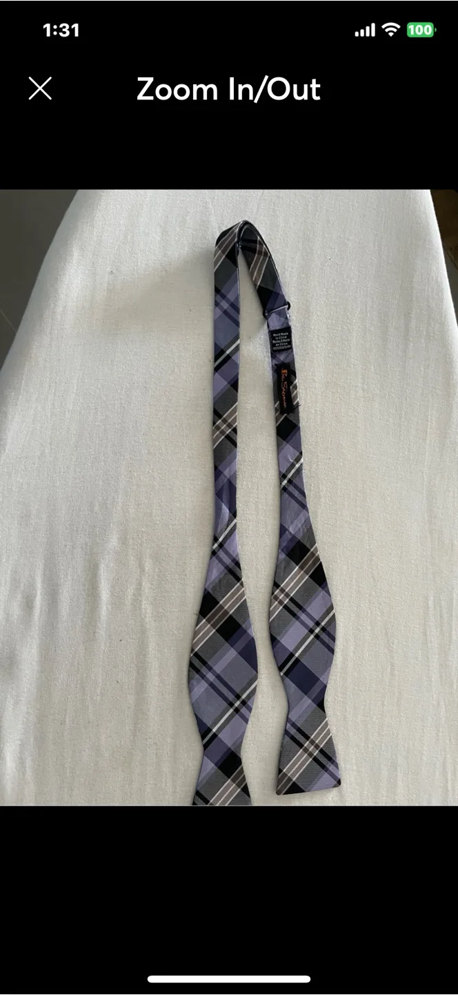 Men's Purple Plaid Bow Tie thumbnail