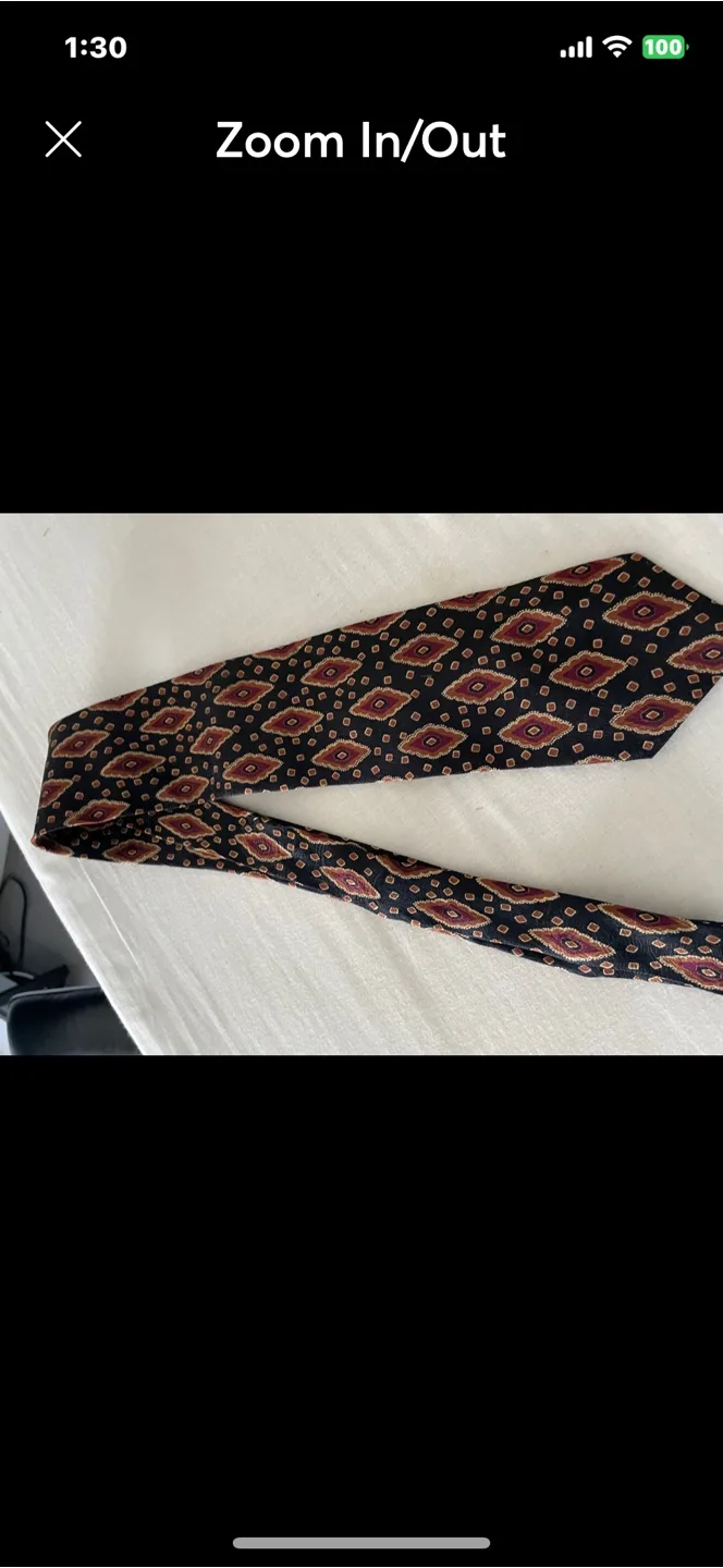 Men's Necktie, Geometric Pattern, Dark Colors thumbnail