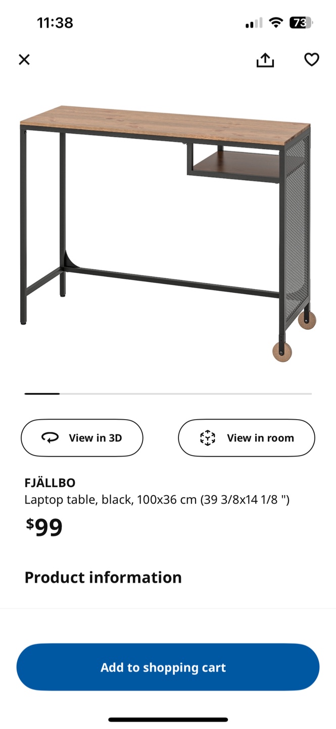 IKEA FJÄLLBO Laptop Table - Black and Brown - photo 4