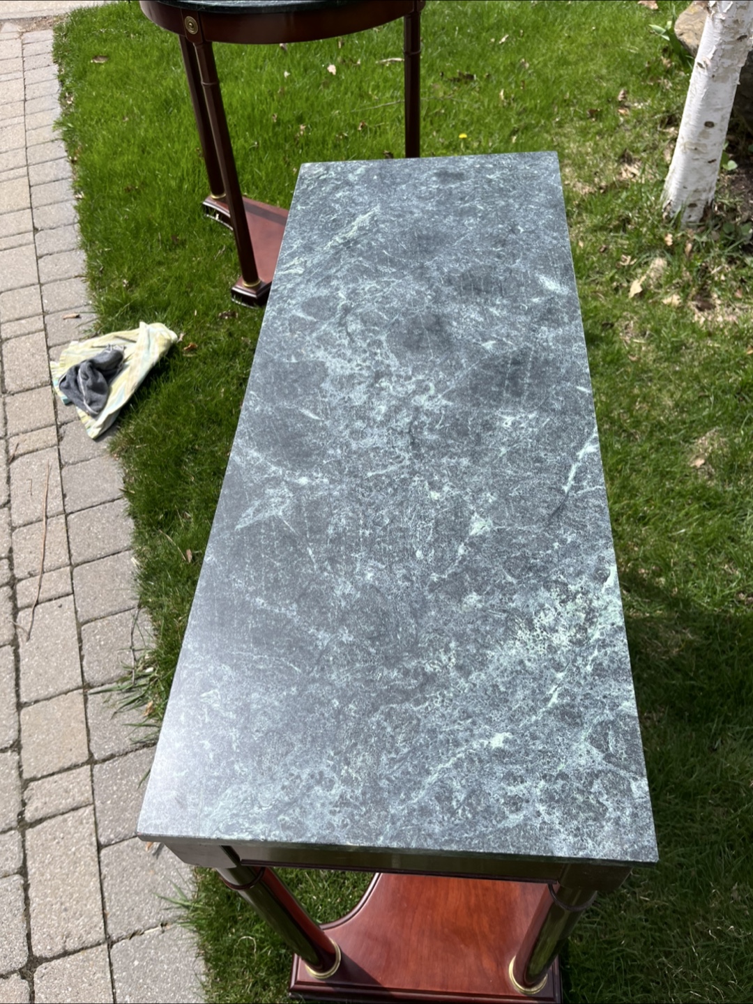 Entrance Table- green marble top - photo 2
