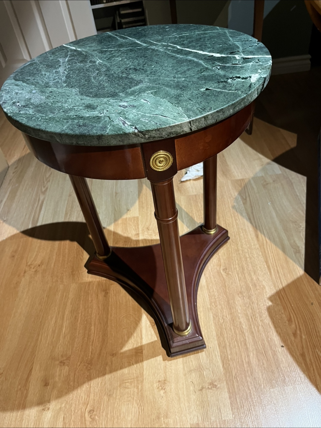 Green Marble Top End Table