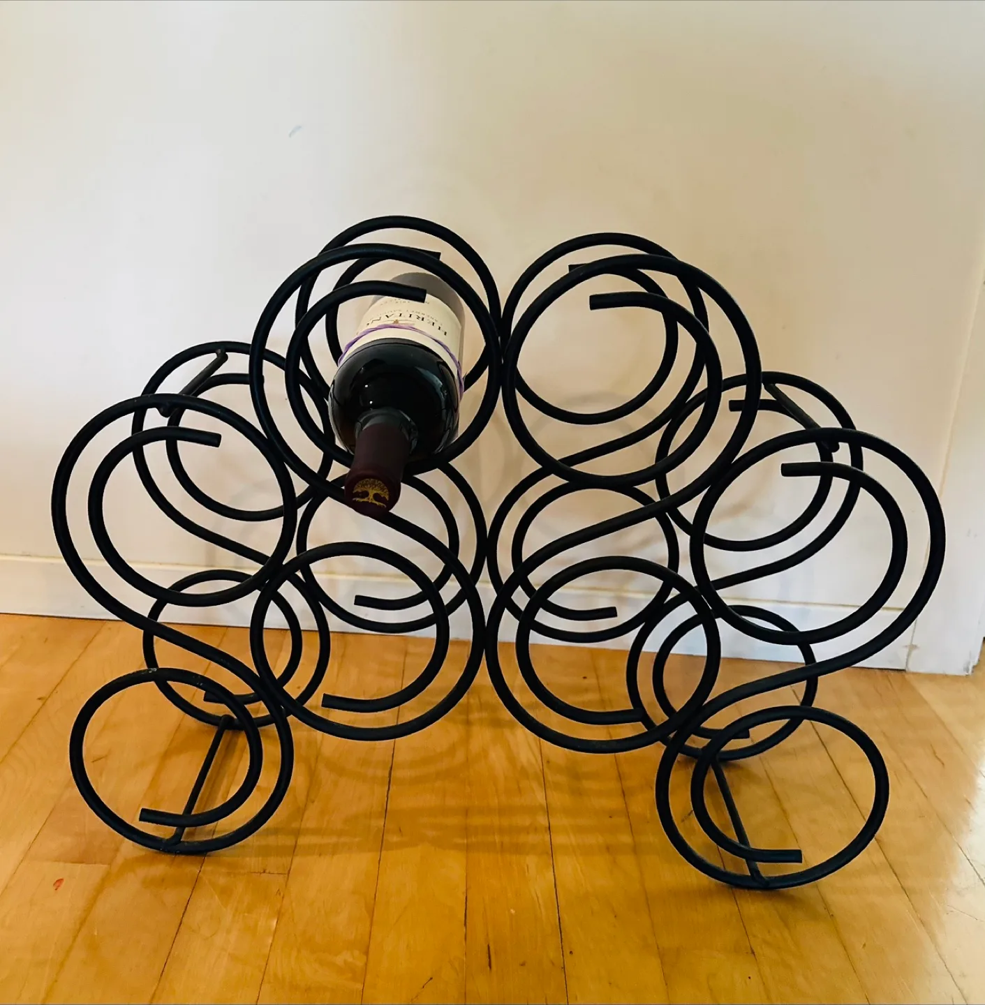 Black Wrought Iron Wine Rack (holds 8 bottles) thumbnail