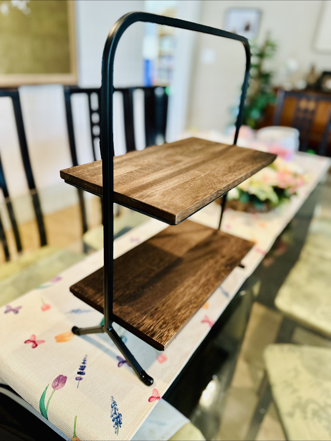 Two-Tiered Wooden Serving Stand - photo 2