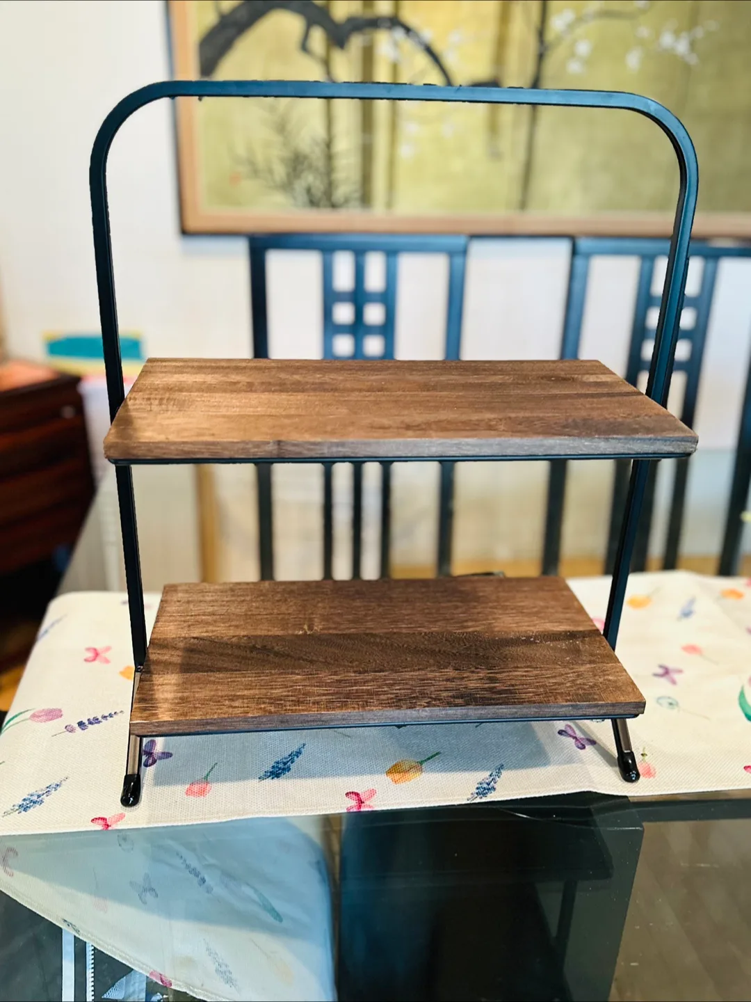 Two-Tiered Wooden Serving Stand thumbnail