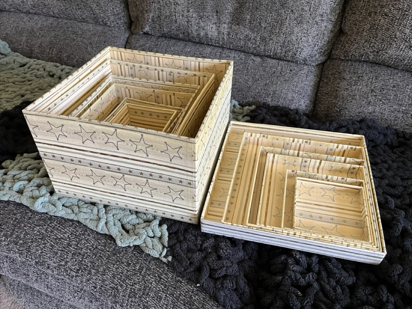 #freecycle.  Set of Nested Boxes - Stars and Stripes Design thumbnail