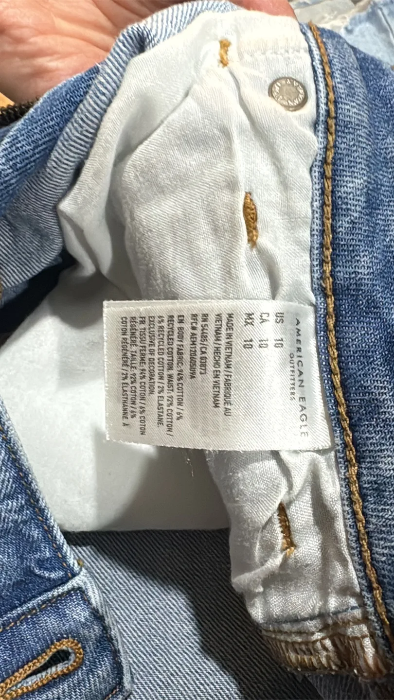 American Eagle embroidered denim shorts image indicator(3)