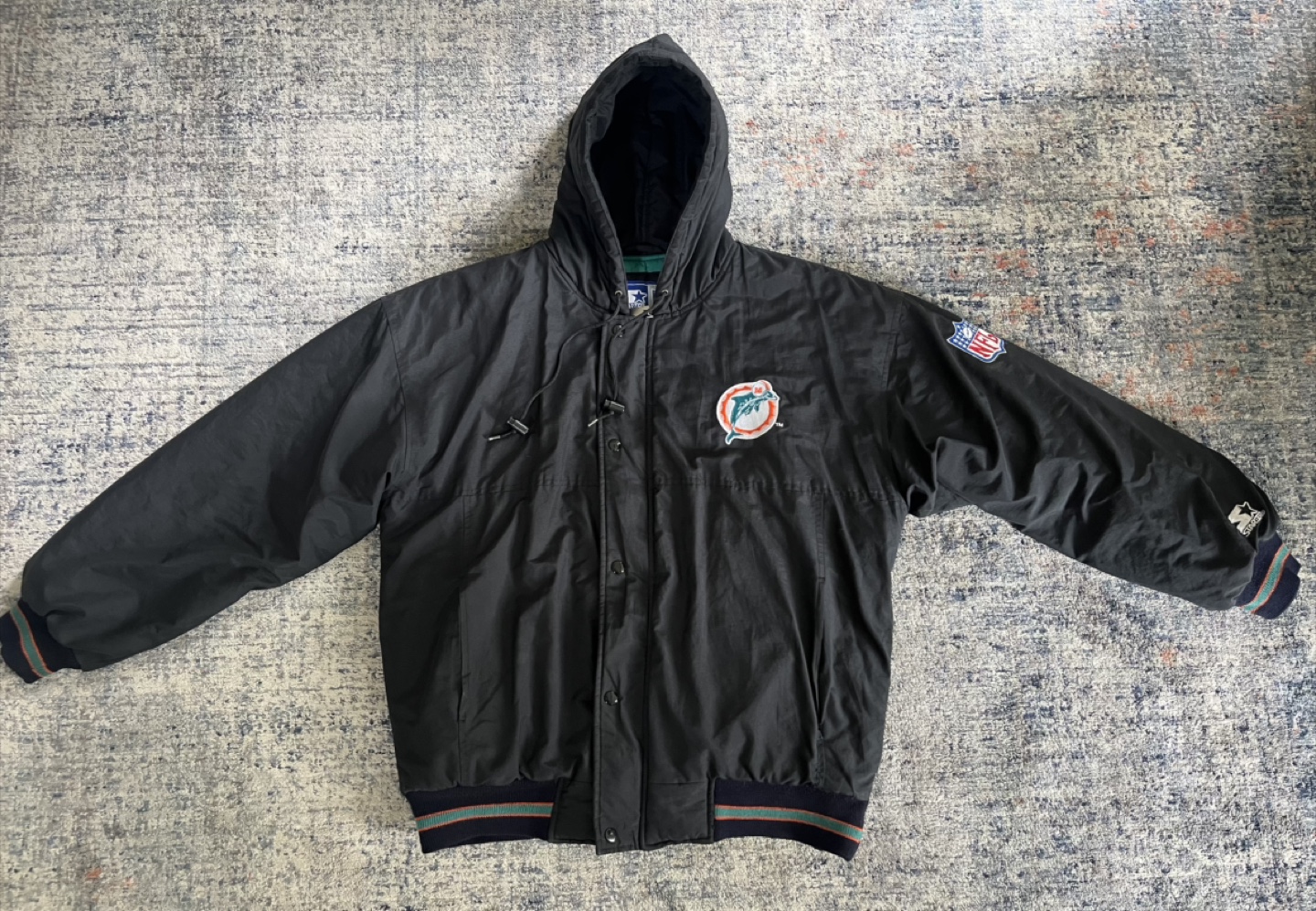 Vintage Starter Miami Dolphins Hooded Puffer Jacket - photo 2