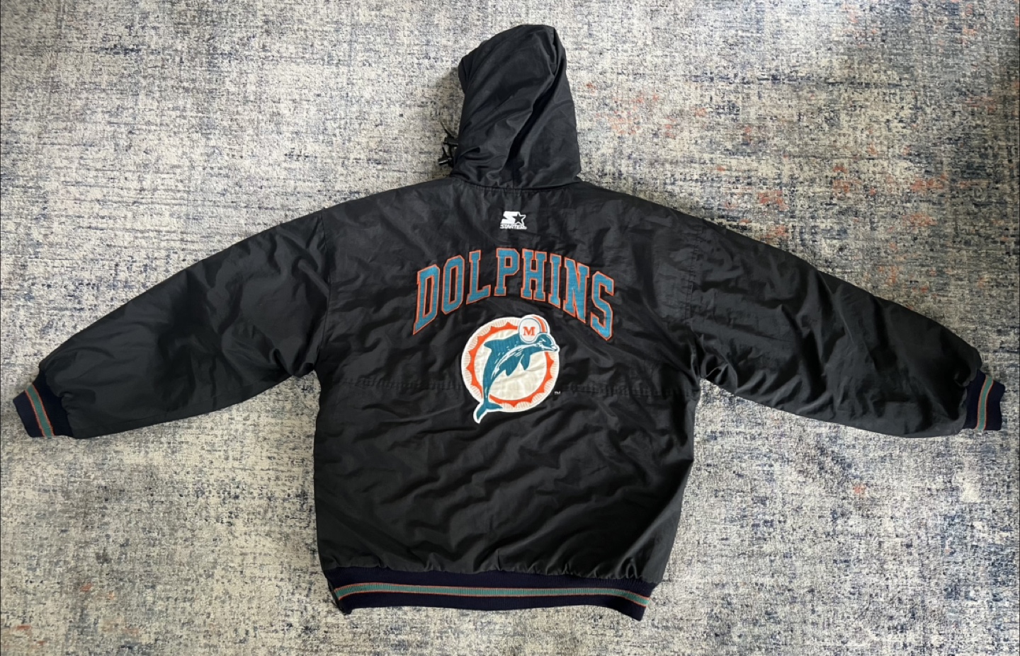 Vintage Starter Miami Dolphins Hooded Puffer Jacket