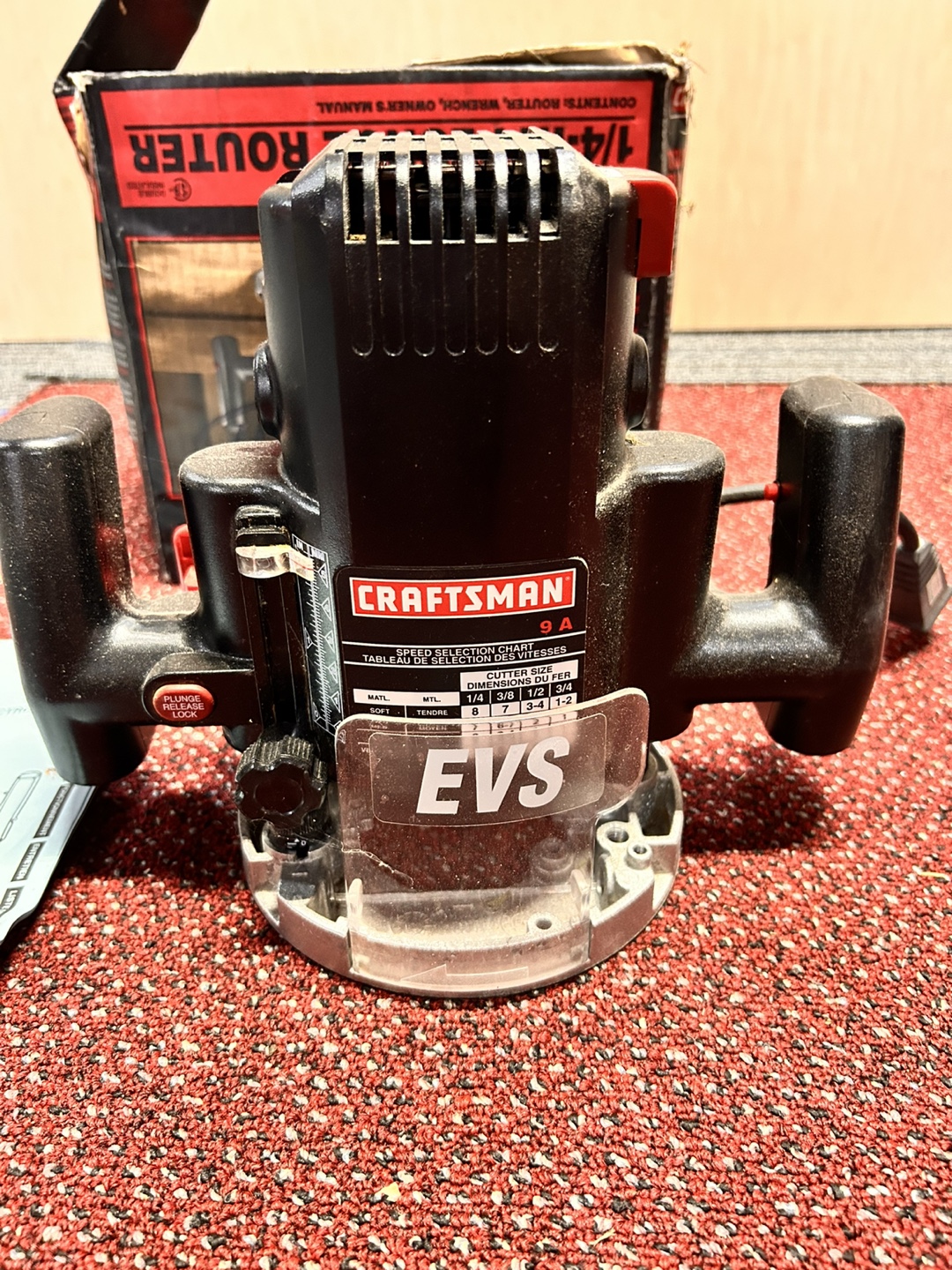 Craftsman 1/4-Inch Plunge Router, 9 Amp Motor, Model 924507 - photo 3
