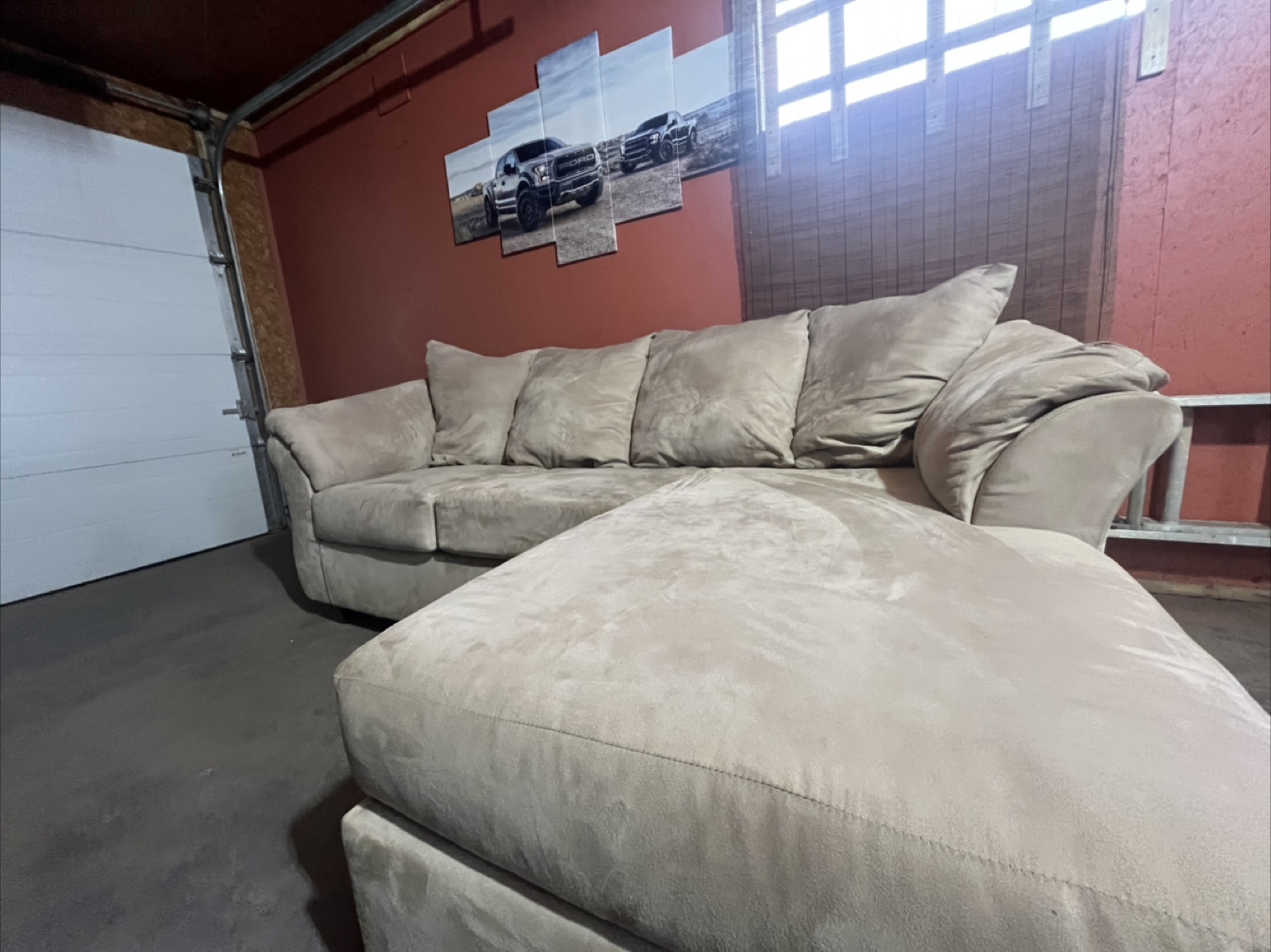 light beige reversible sectional couch - photo 4