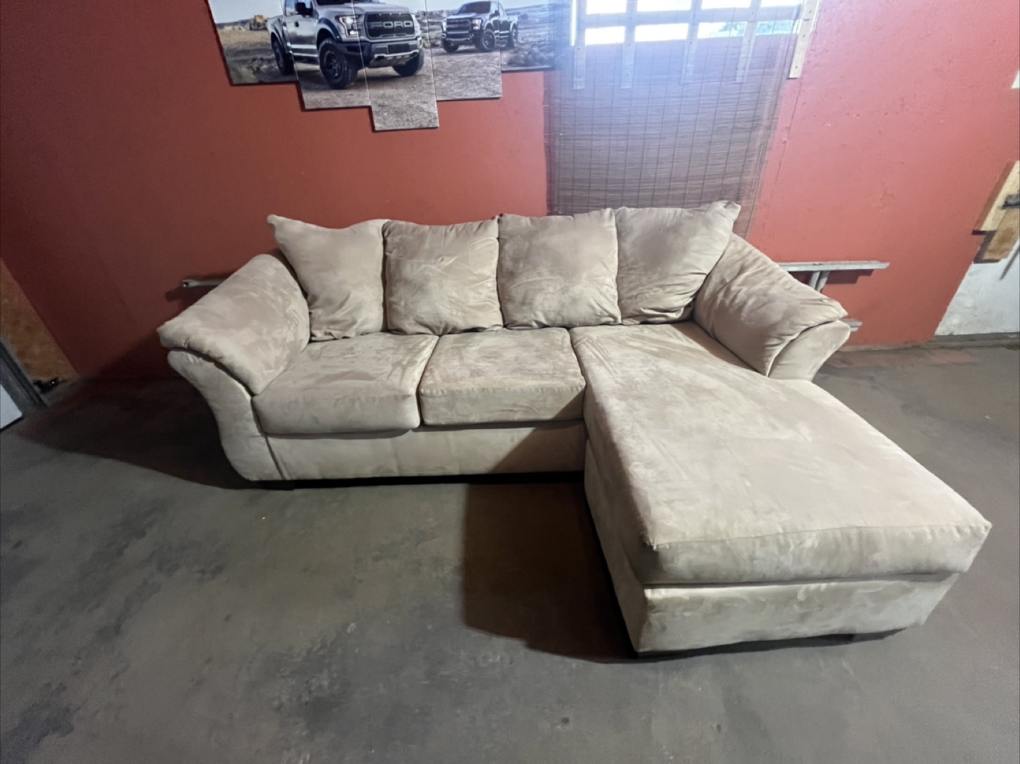 light beige reversible sectional couch - photo 3