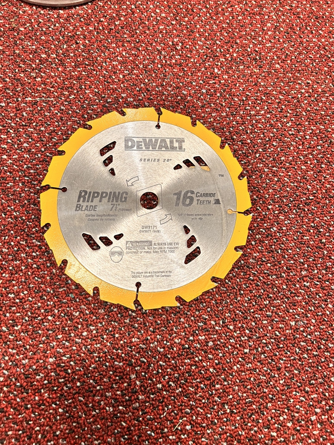 DEWALT 7" Series 20° 16 Carbide Teeth Ripping Blade