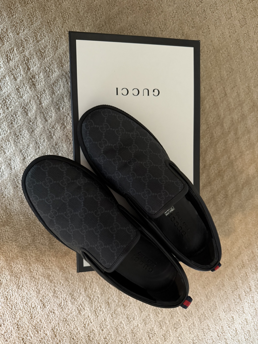 Gucci Black Canvas Slip-On Sneakers - photo 2