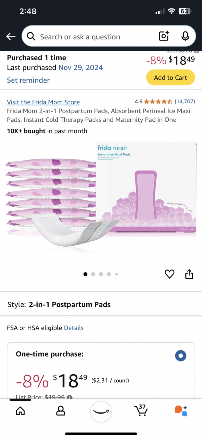 Frida Mom Postpartum Underwear & Ice Maxi Pads - NEW - photo 2