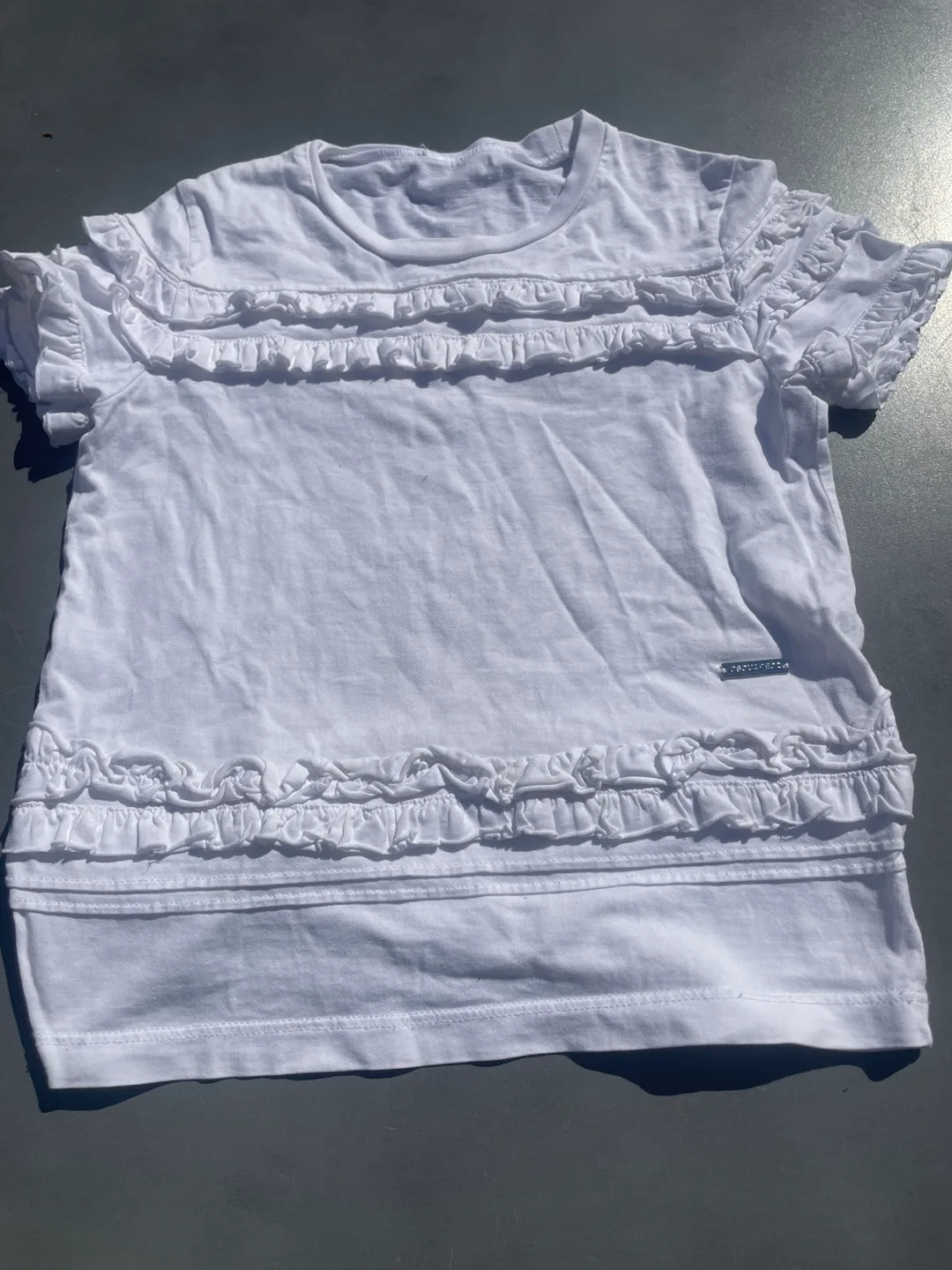 DSQUARED2 White Ruffled T-Shirt thumbnail