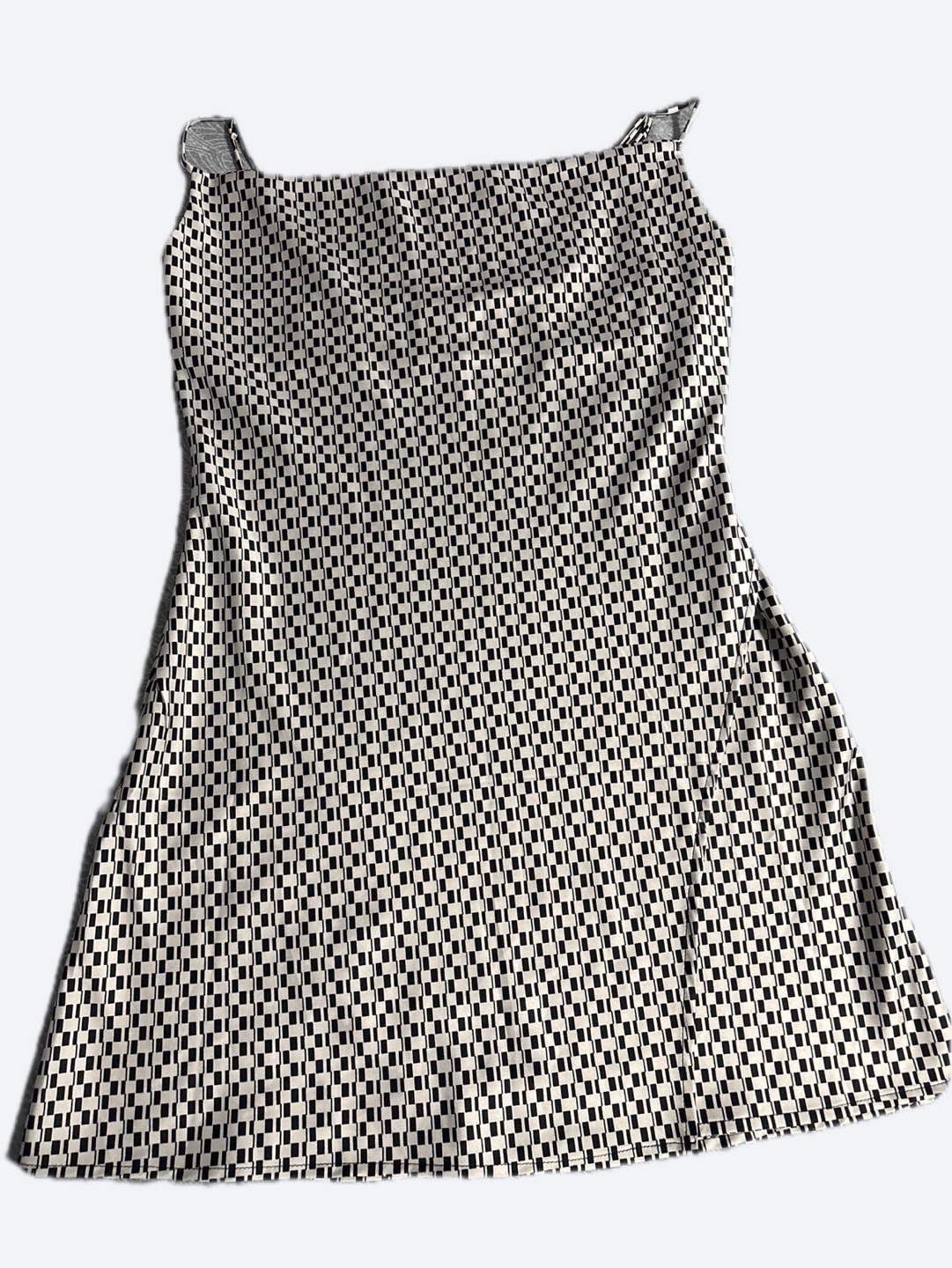 Dynamite Black and White Checkered Slip Dress