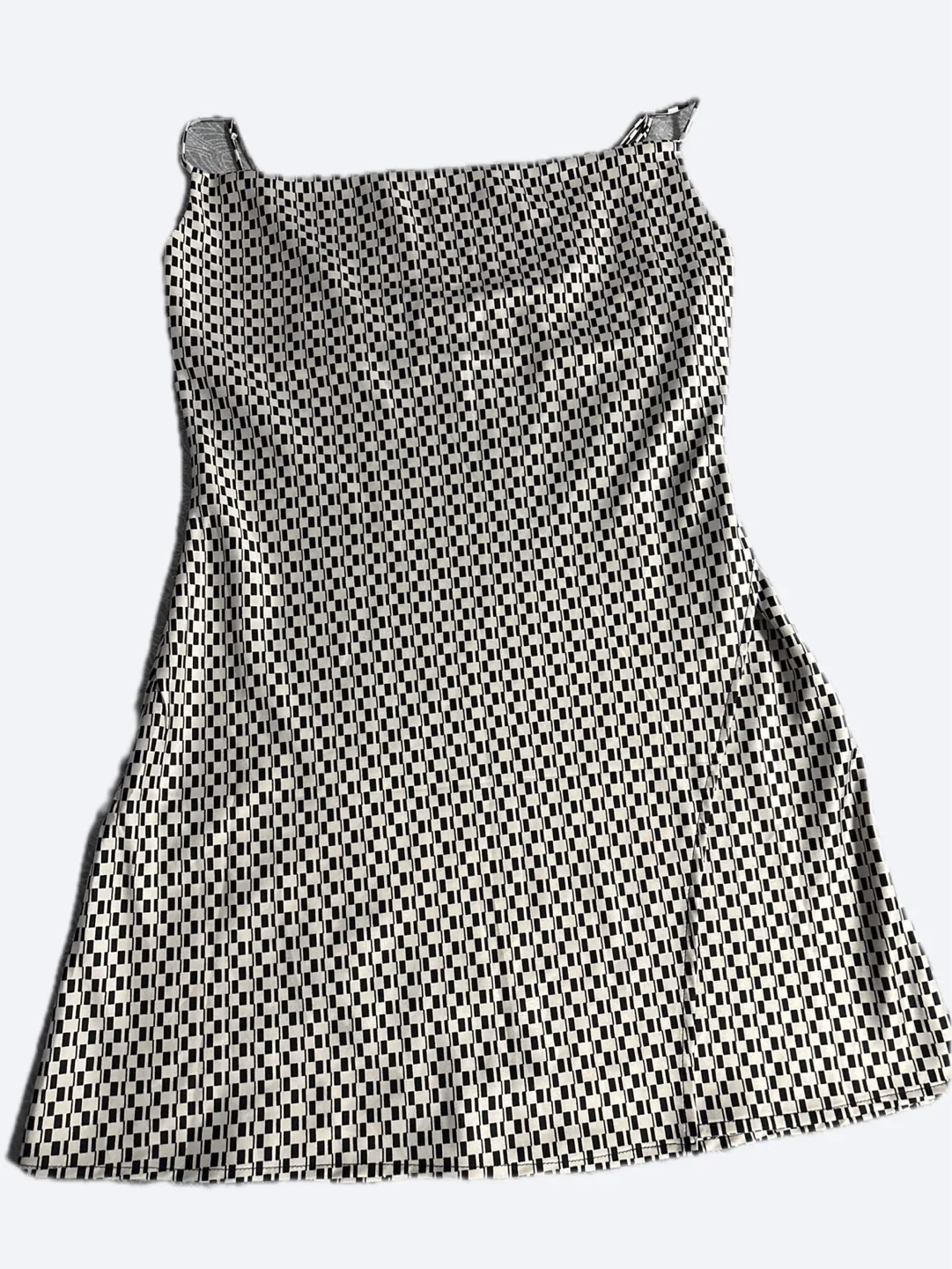 Dynamite Black and White Checkered Slip Dress thumbnail