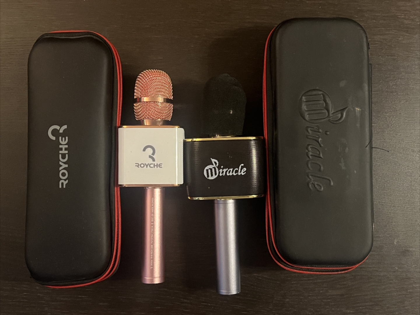 Two Wireless Karaoke Microphones with Cases