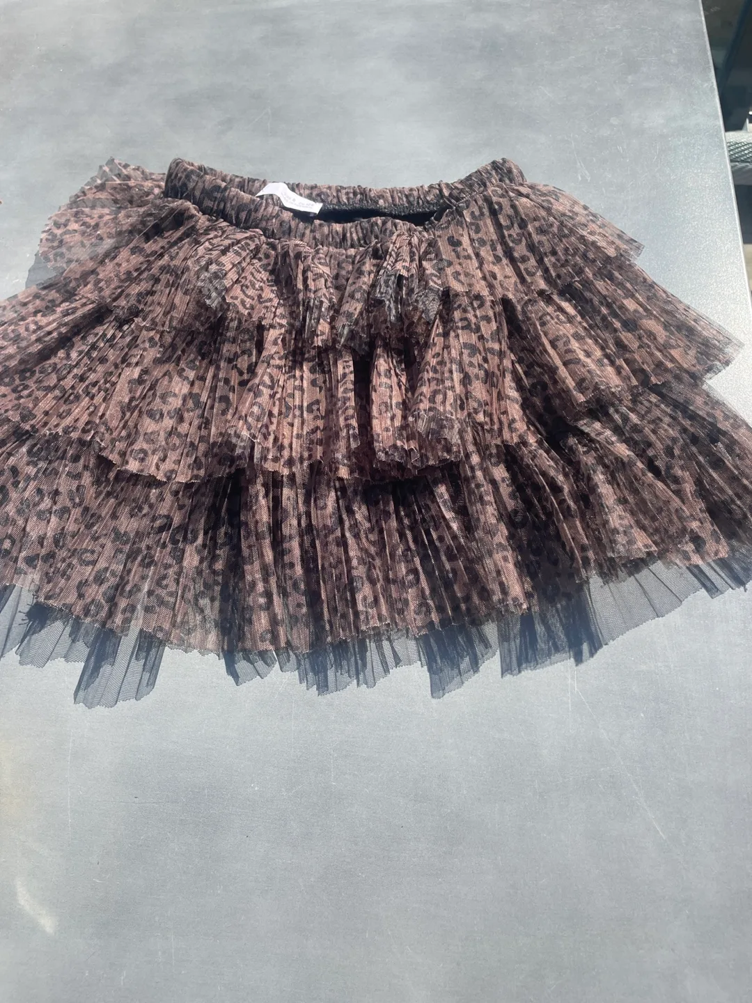 Girls' Size 8 Zara Leopard Print Tulle Skirt thumbnail