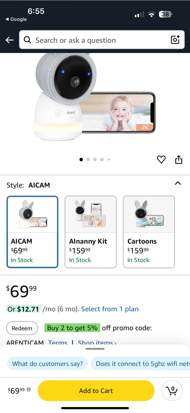 AICAM 2K Smart Home Security Camera System thumbnail