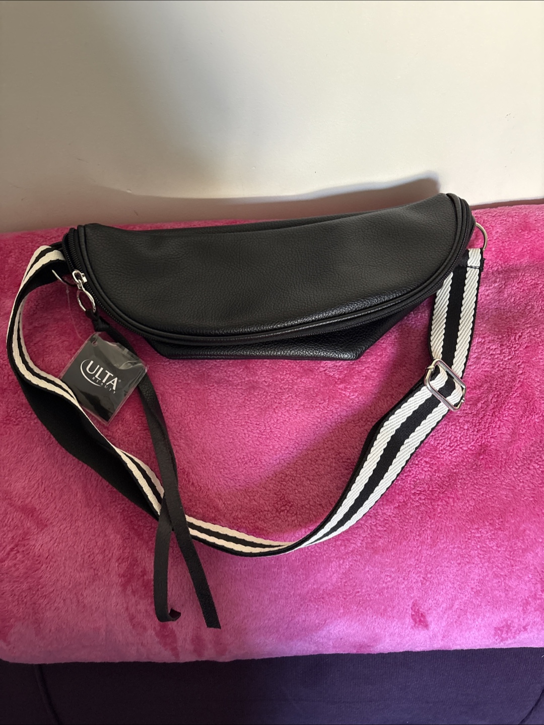 ULTA Beauty Black and White Striped Fanny Pack - photo 2
