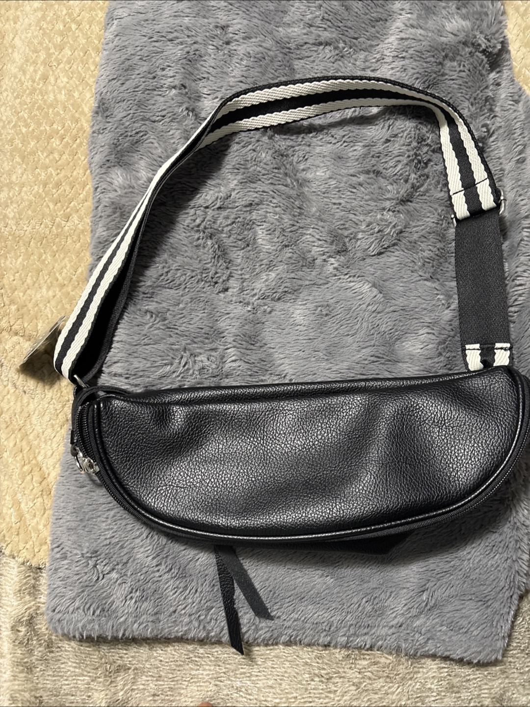 ULTA Beauty Black and White Striped Fanny Pack