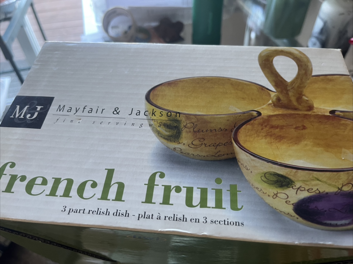 Mayfair & Jackson French Fruit 3-Part Relish Dish