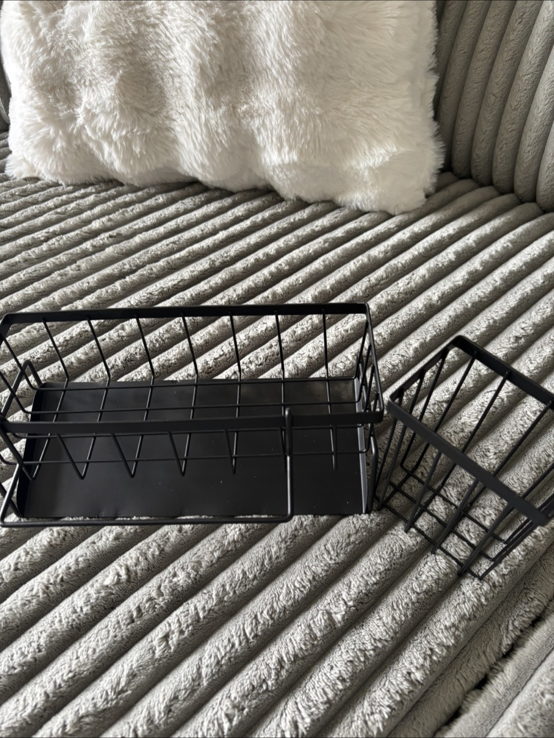 Black Metal Wire Storage Baskets - Set of Two
