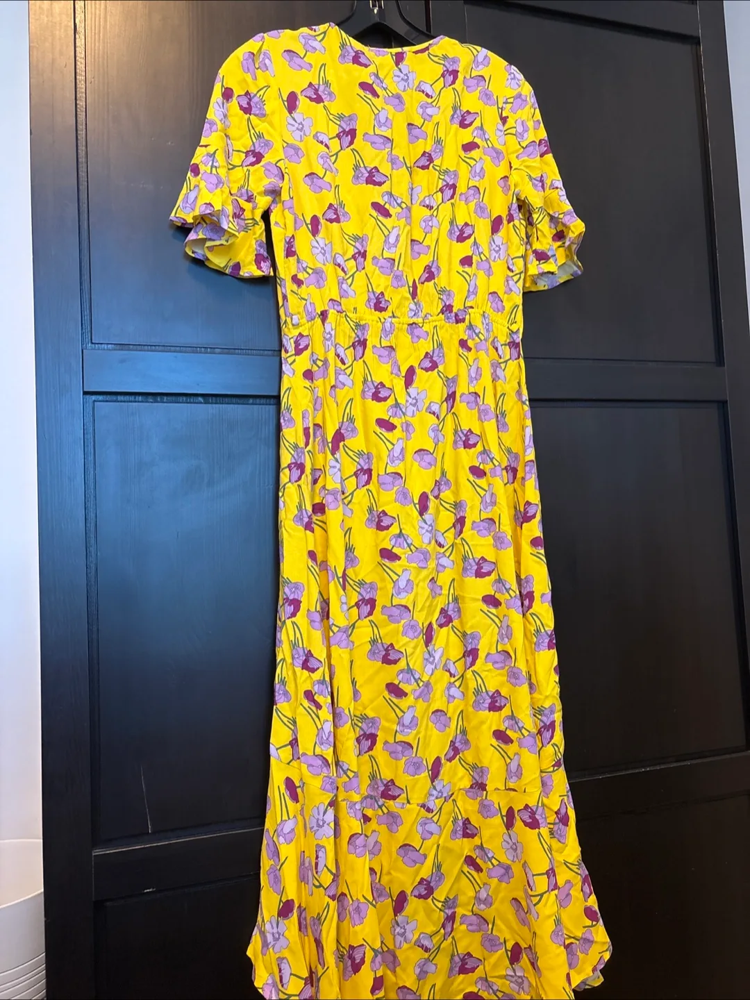 Yellow floral midi dress image indicator(2)