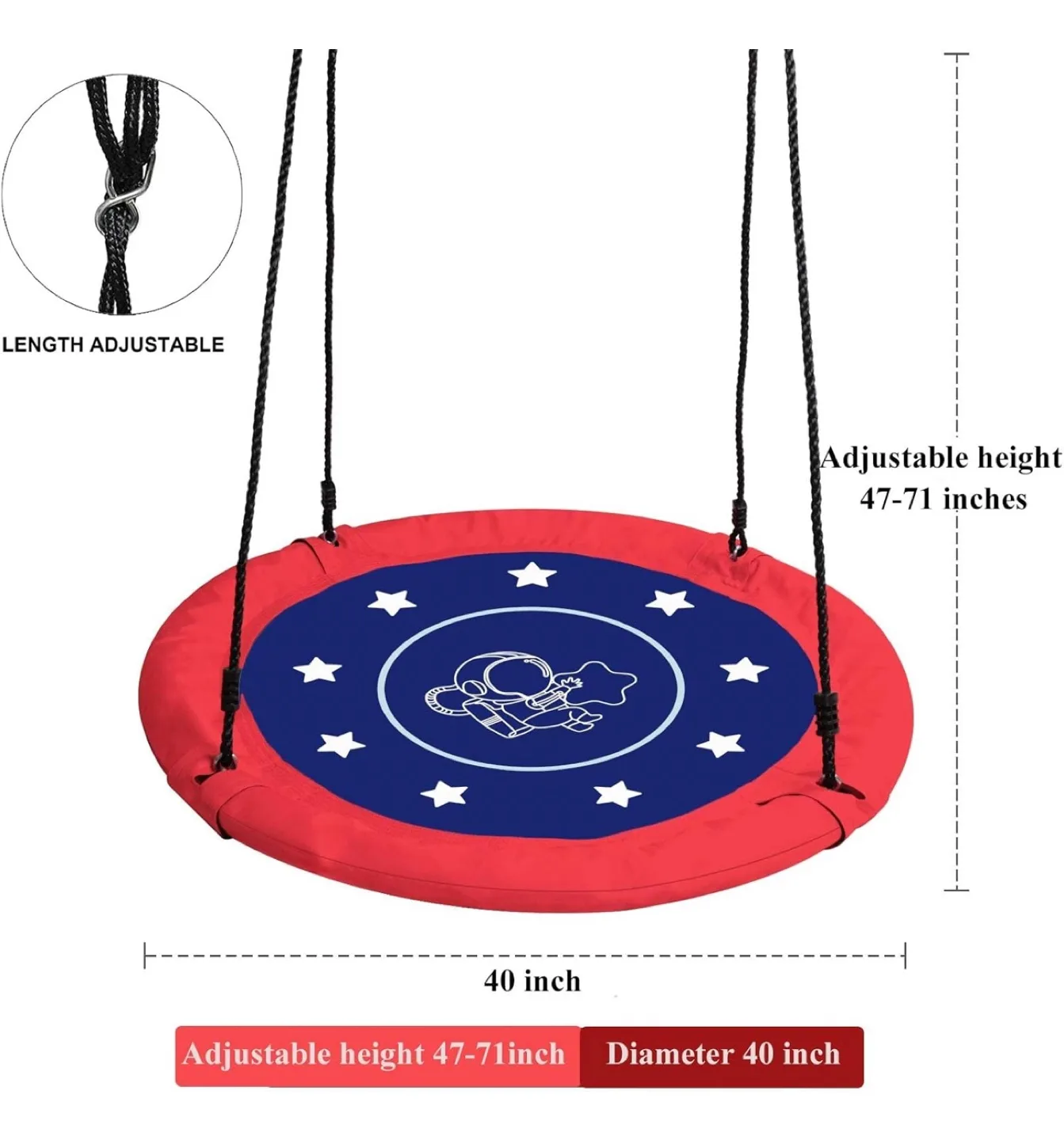 Brand new Saucer Tree Swing for Kids, 40 Inch Swing image indicator(6)