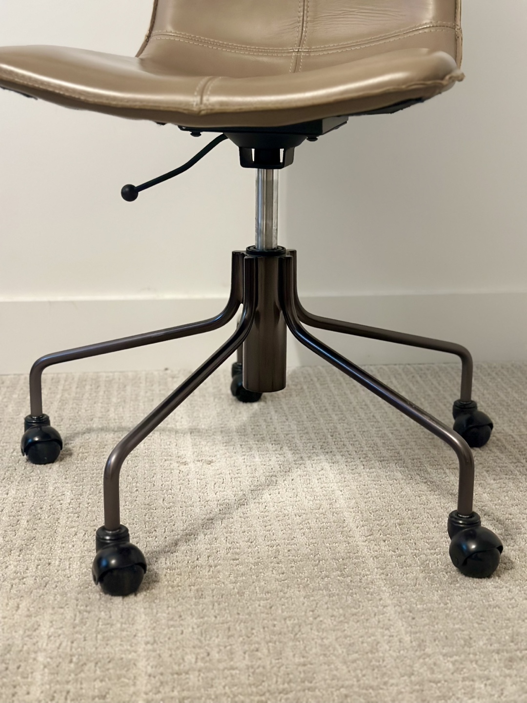 Beige Office Chair with Wheels - photo 3