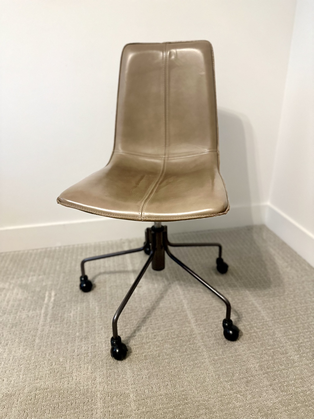 Beige Office Chair with Wheels
