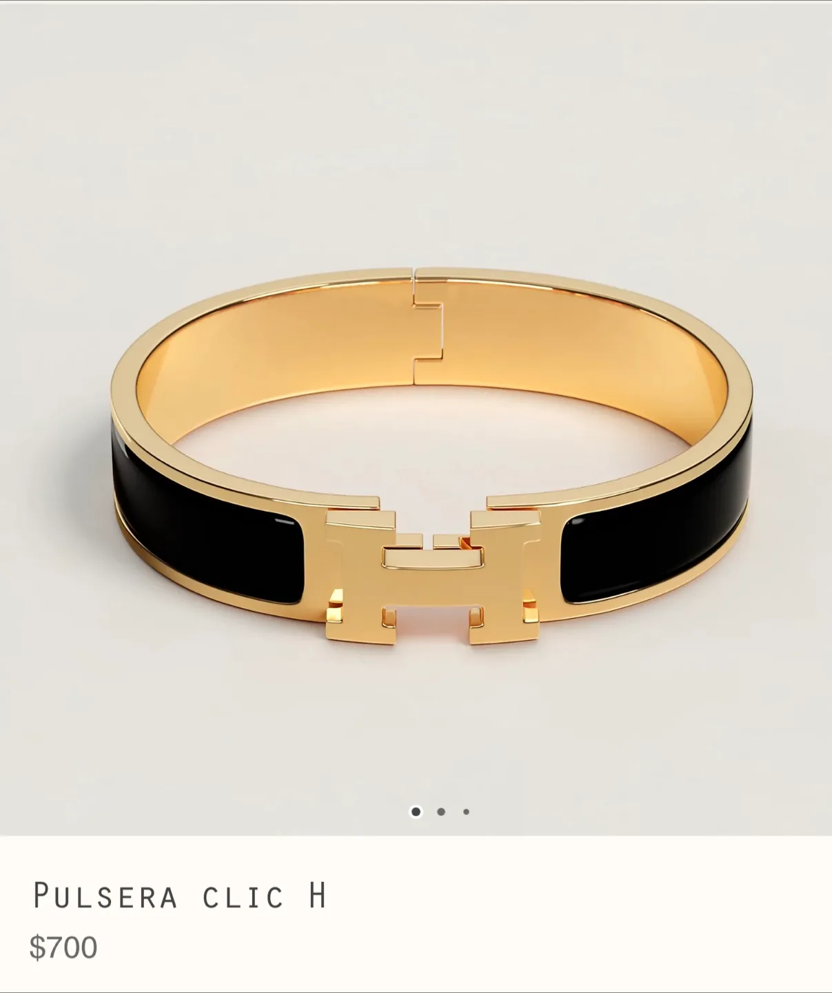Hermes Clic H Bracelet - Black Enamel Gold image indicator(2)