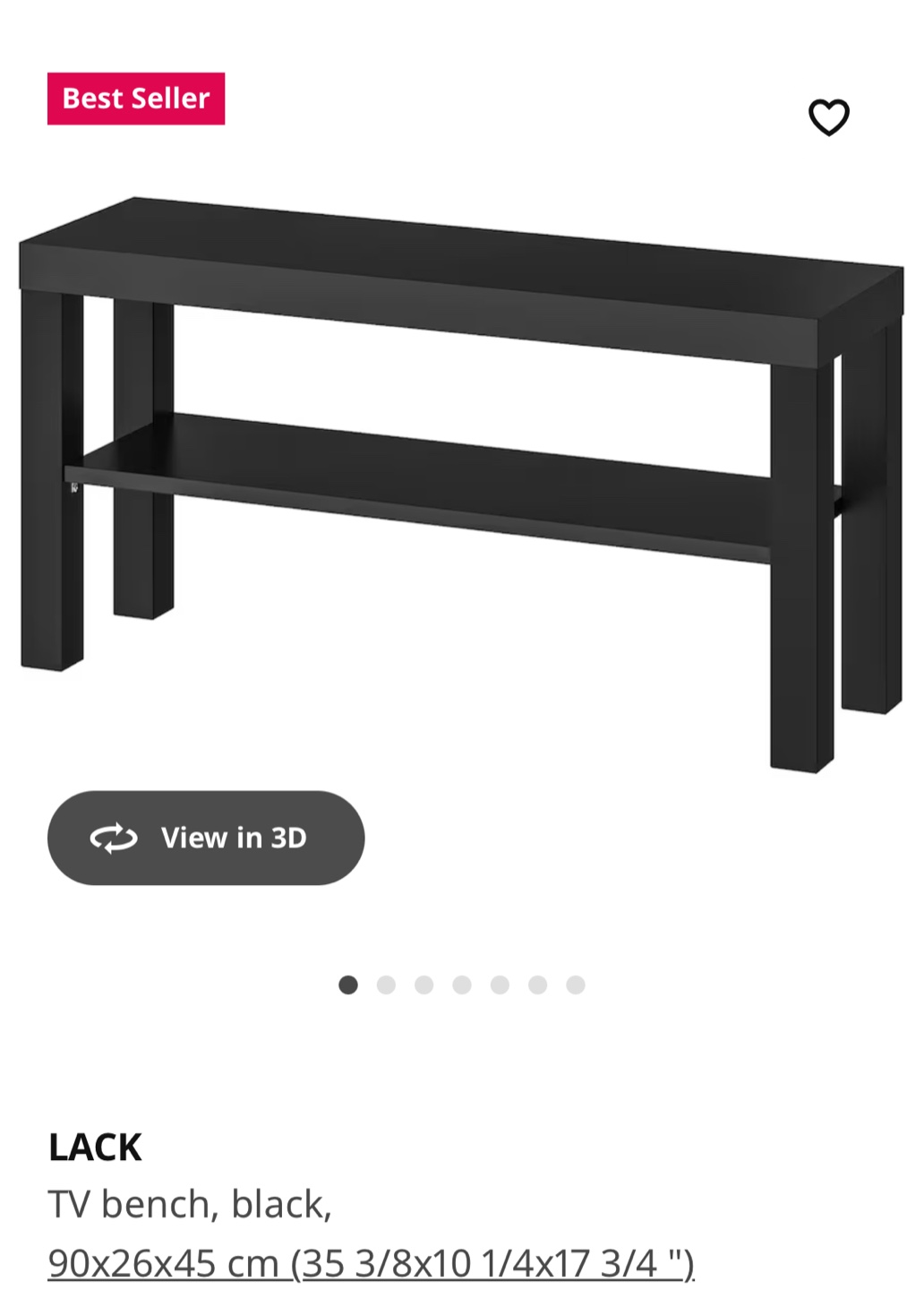 IKEA LACK TV Bench - Black - photo 2