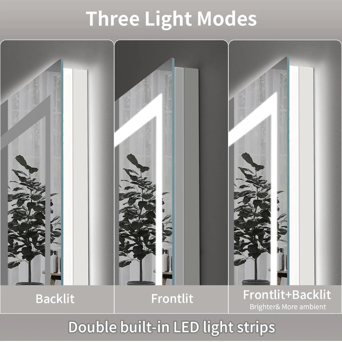 SHUAFA LED Mirror for Bathroom, 40x24 Inch image indicator(3)