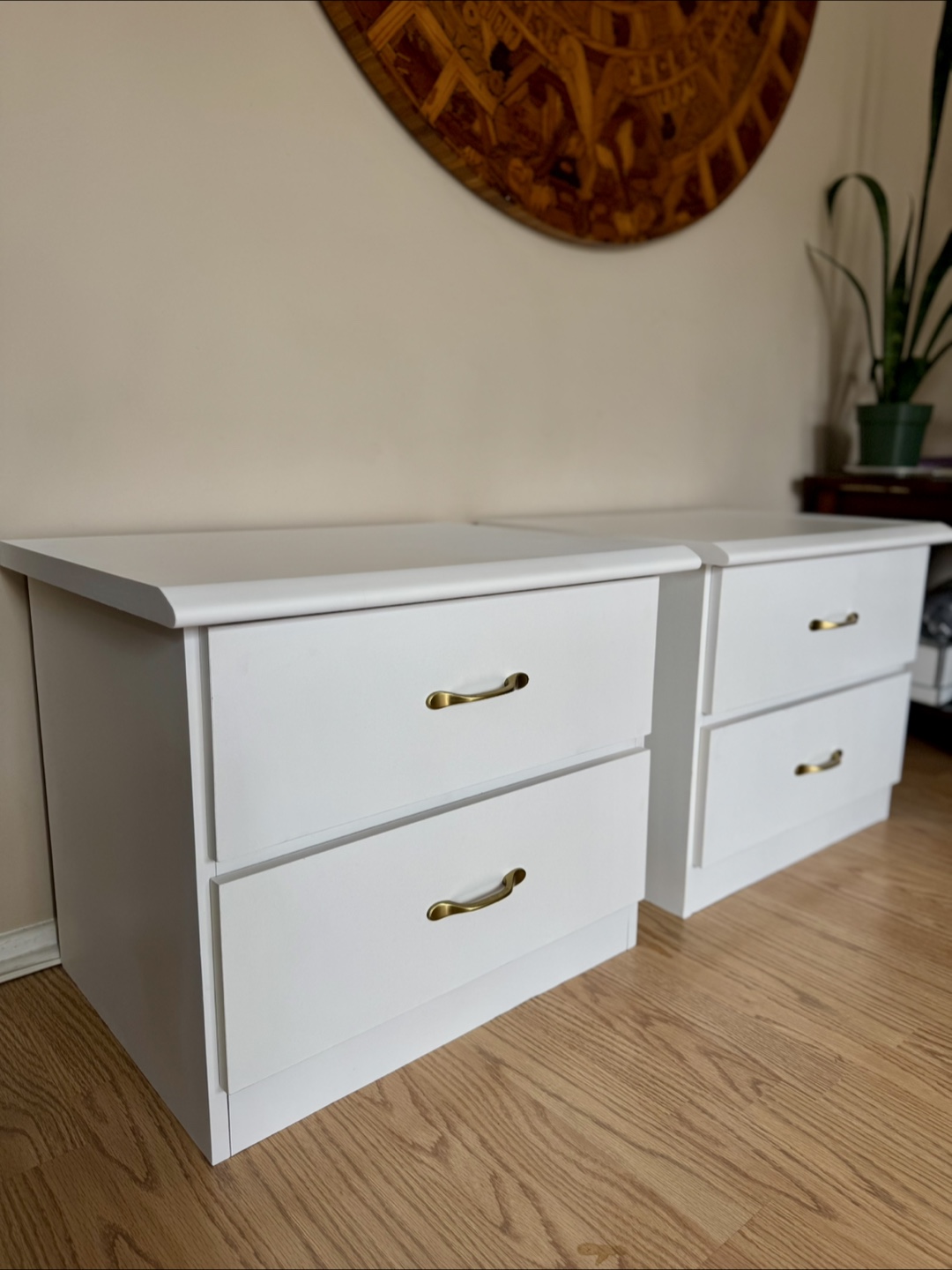 Pair of White Two-Drawer Nightstands - photo 2