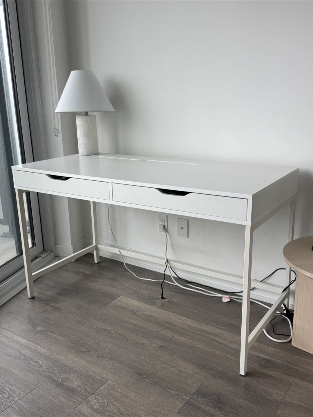 White Desk with Two Drawers