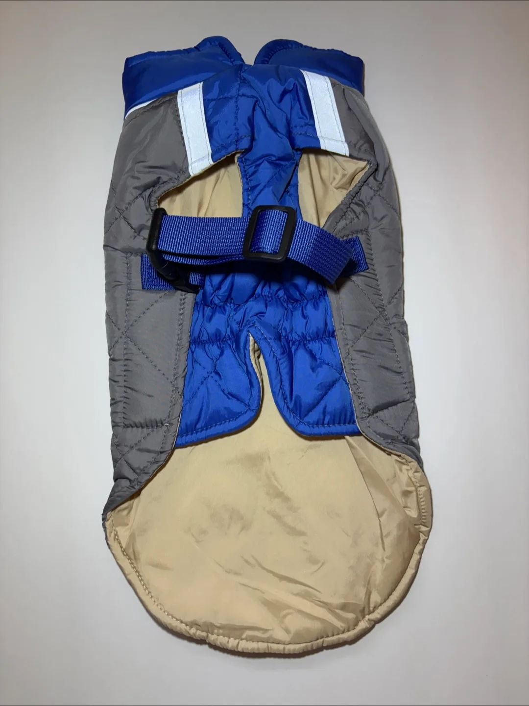 *New* Gray and Blue Dog Coat/Jacket with Harness - Small 🏒 image indicator(2)