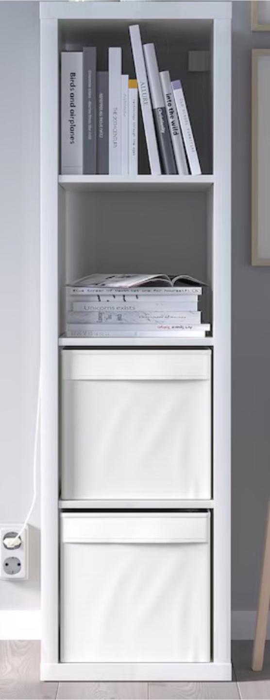 IKEA White Fabric Storage Boxes - Set of 4