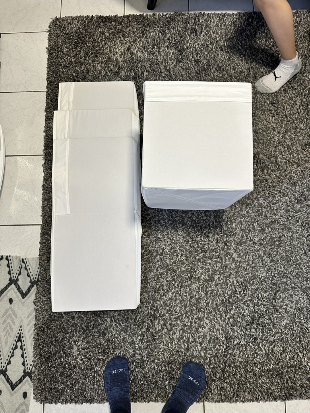 IKEA White Fabric Storage Boxes - Set of 4 - photo 4