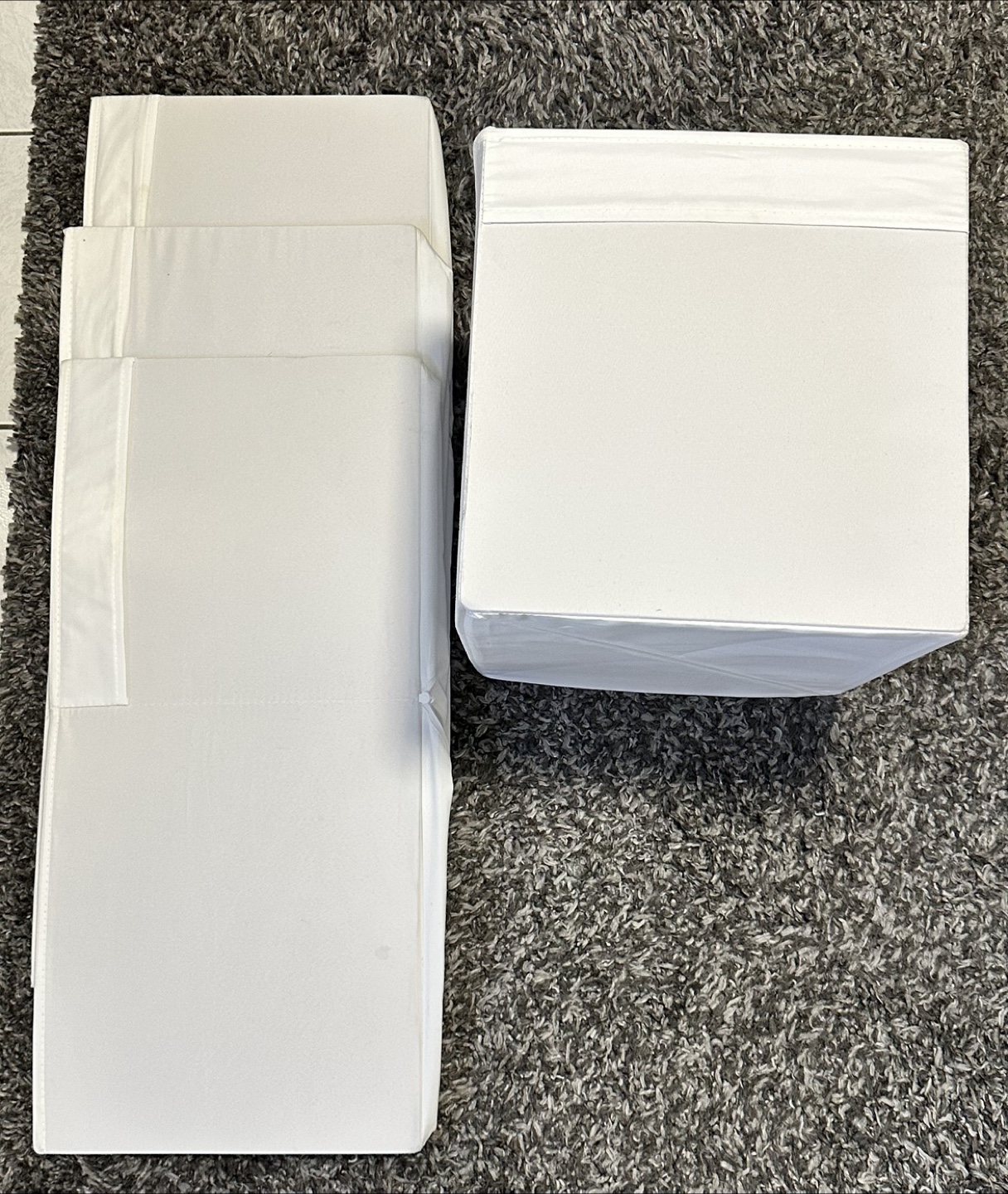 IKEA White Fabric Storage Boxes - Set of 4 - photo 3